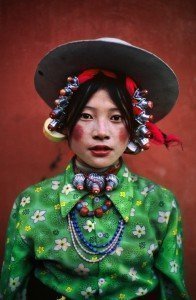 Woman at a horse festival Tagong (Tibet, 1999)