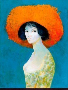 Leonor Fini, Autoritratto col cappello rosso, 1968