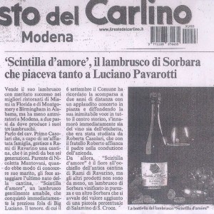 Vini Casolari - Luciano Pavarotti - Resto del Carlino Modena